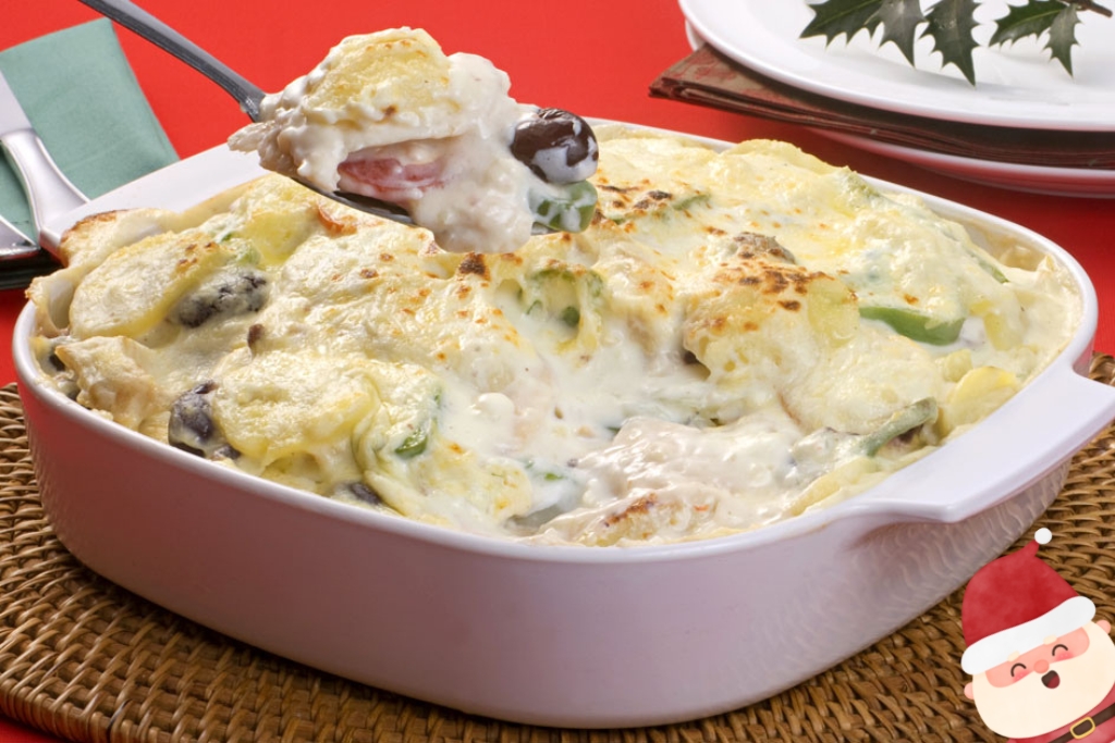 Bacalhau de natal com molho béchamel, pra todo mundo comer elogiando