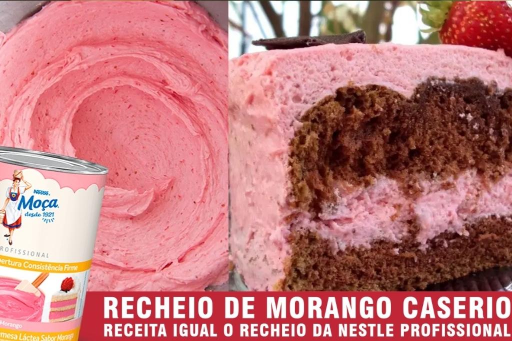 Recheio de morango com leite condensado caseiro, perfeito para coberturas e recheios