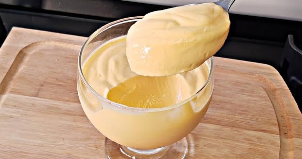 Sobremesa com 4 ingredientes, não leva gelatina nem leite condensado